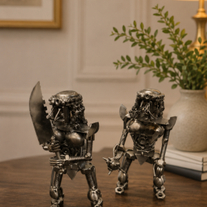Recycled Metal Warrior Figurine Set