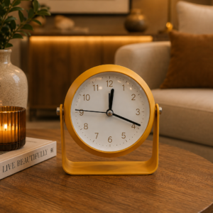 Mustard Yellow Modern Table Clock