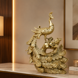 Royal Golden Peacock Decorative Showpiece