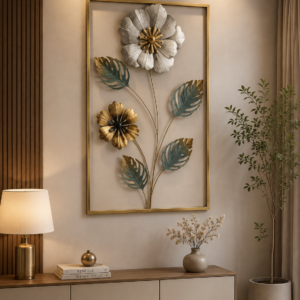Golden Elegance Botanical 3D Metal Wall Art