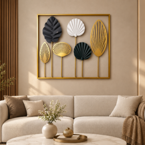 Golden Leaf Frame Metal Wall Art