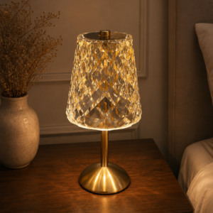 Luminous Gold Diamond-Cut Accent Lamp