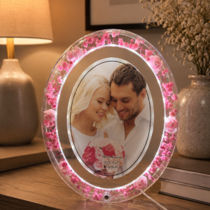 Pink Rose Garden LED Custom Photo Frame