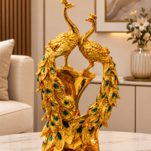​Regal Dual Peacock Arch Decorative Sculpture