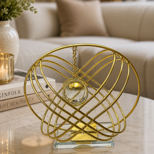 Golden Orbital Sphere Tabletop Decor