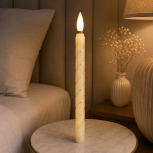 Spiral LED Taper Candle Decor