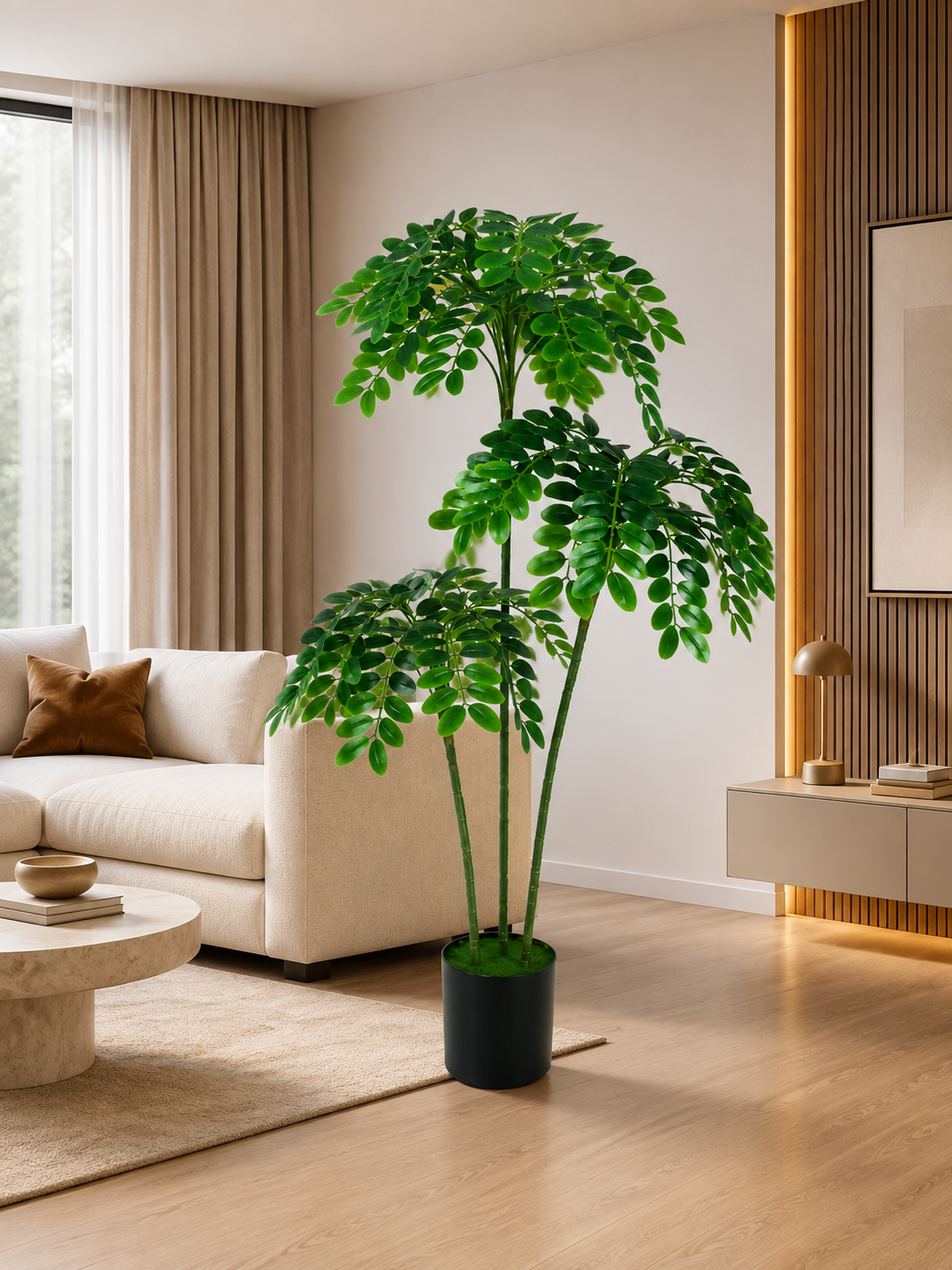 Artificial Multi-Tiered Green Leaf Plant