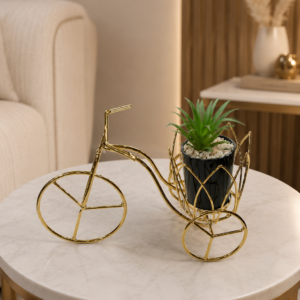 Golden Bicycle Planter Tabletop Decor