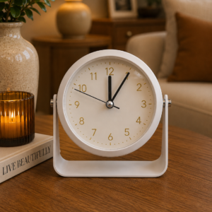 White Modern Table Clock