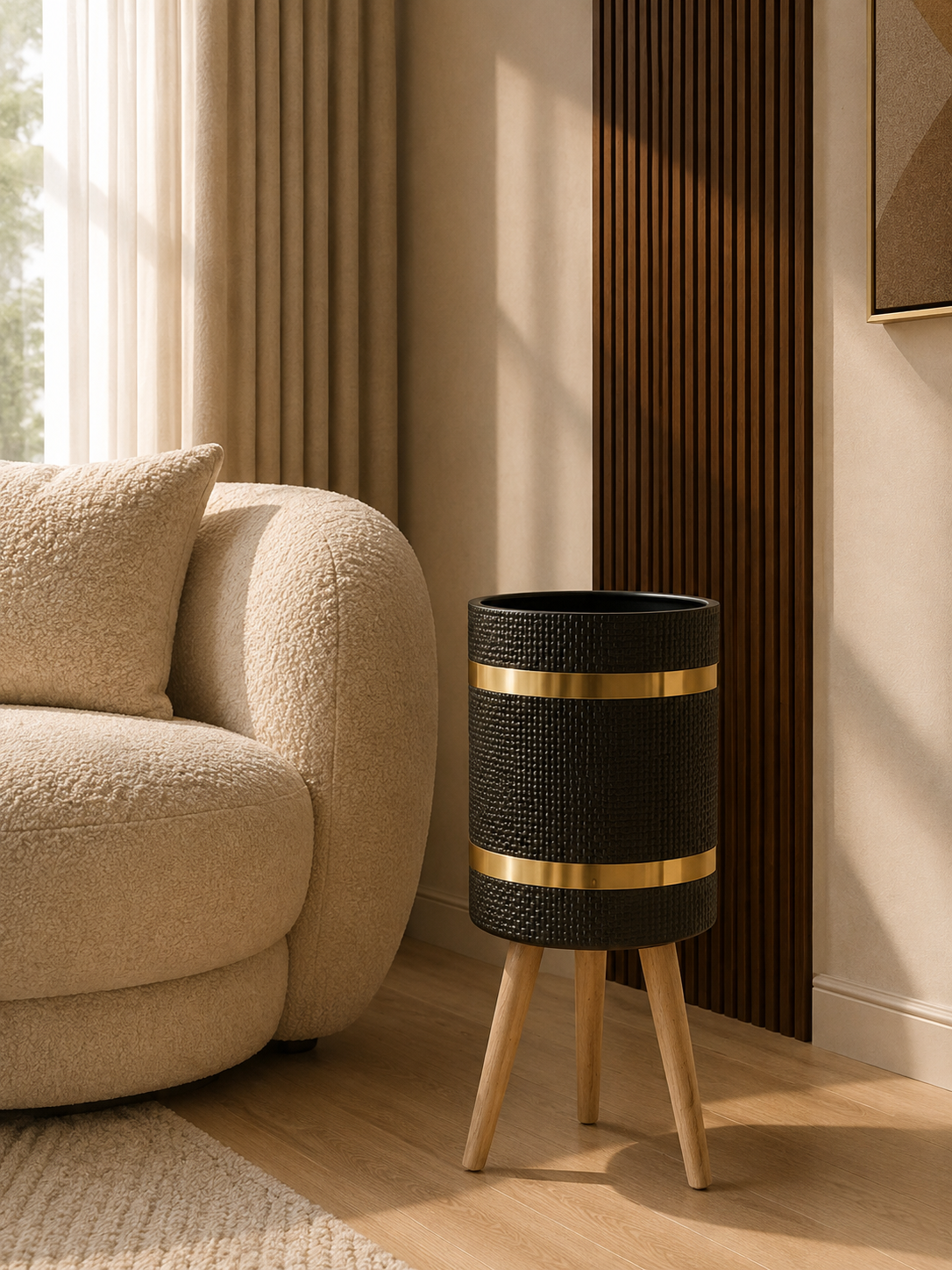 Mid-Century Modern Gold-Band Planter