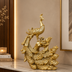 Luxury Golden Peacock Decorative Showpiece