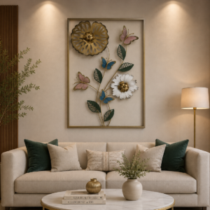 ​Golden Bloom & Butterflies 3D Metal Wall Art