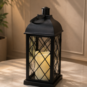 Vintage Black LED Decorative Candle Lantern