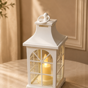 Vintage White LED Decorative Candle Lantern