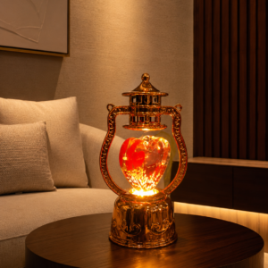 Golden Heart Lantern Accent Lamp