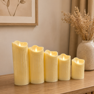 Cascading Melted Wax LED Pillar Candle