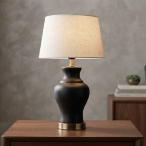 Matte Black Ceramic Table Lamp