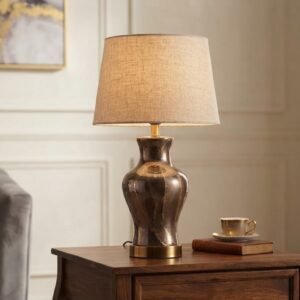 Dark Glazed Ceramic Table Lamp