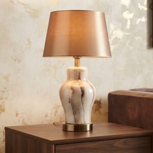 Marble-Effect Table Lamp