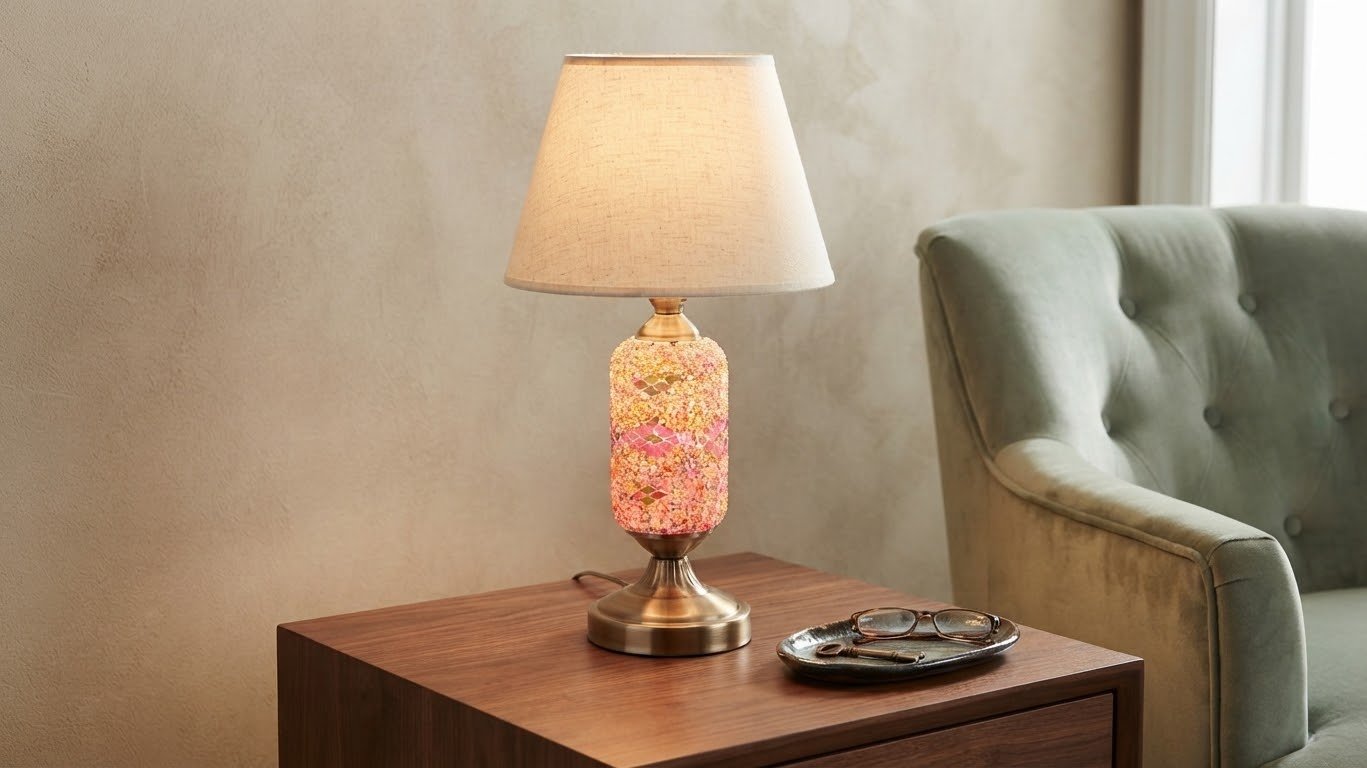 Mosaic Cylinder Table Lamp
