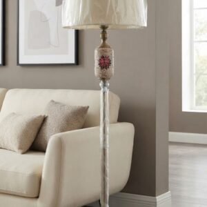 Red Floral Mosaic Floor Lamp