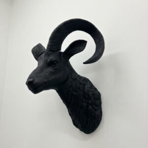 Black Ram Wall Mount Sculpture (24/24 inch)