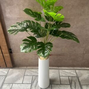 Artificial Monstera Plant in White Vase(4 feet)