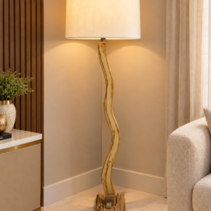 Wavy Wooden Floor Lamp