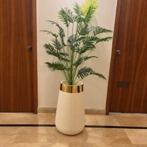 Luxury Artificial Areca Palm in Cream & Gold Tall Planter (5.5 feet)